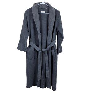 Seyante Turkish Cotton Luxury Waffle Robe in Charcoal Size Medium